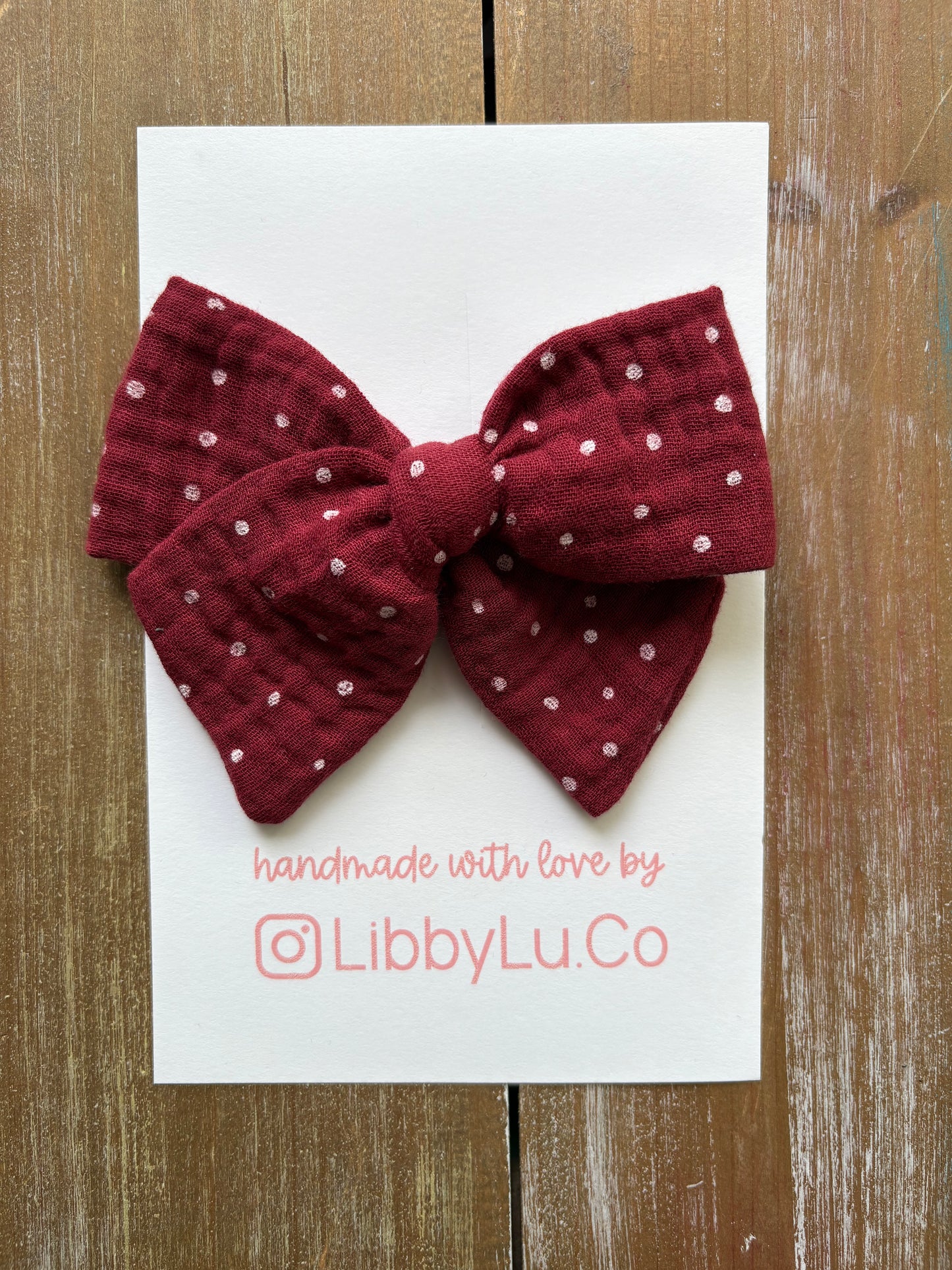 Burgundy Polka Dots