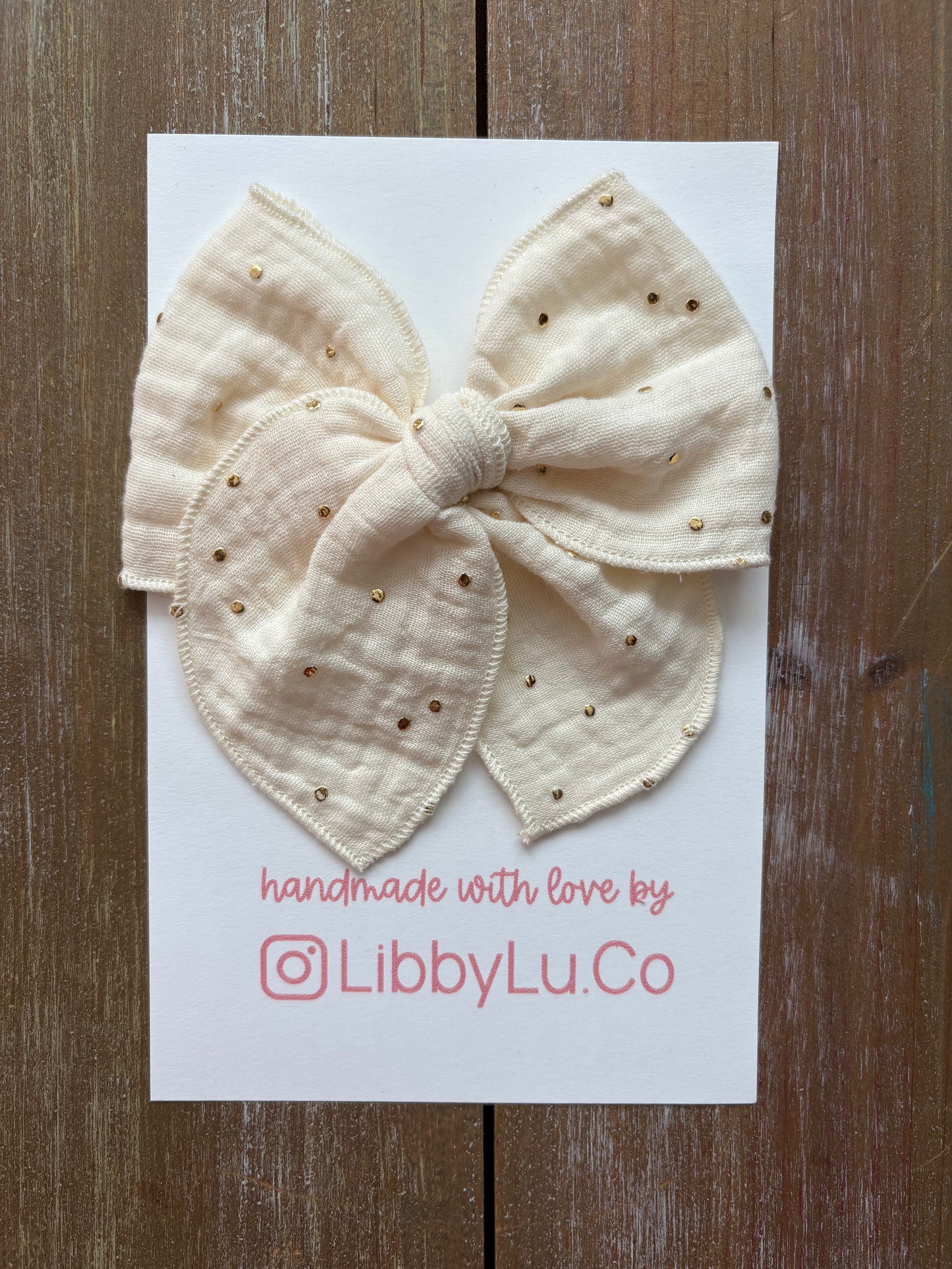 Cream & Gold Dots