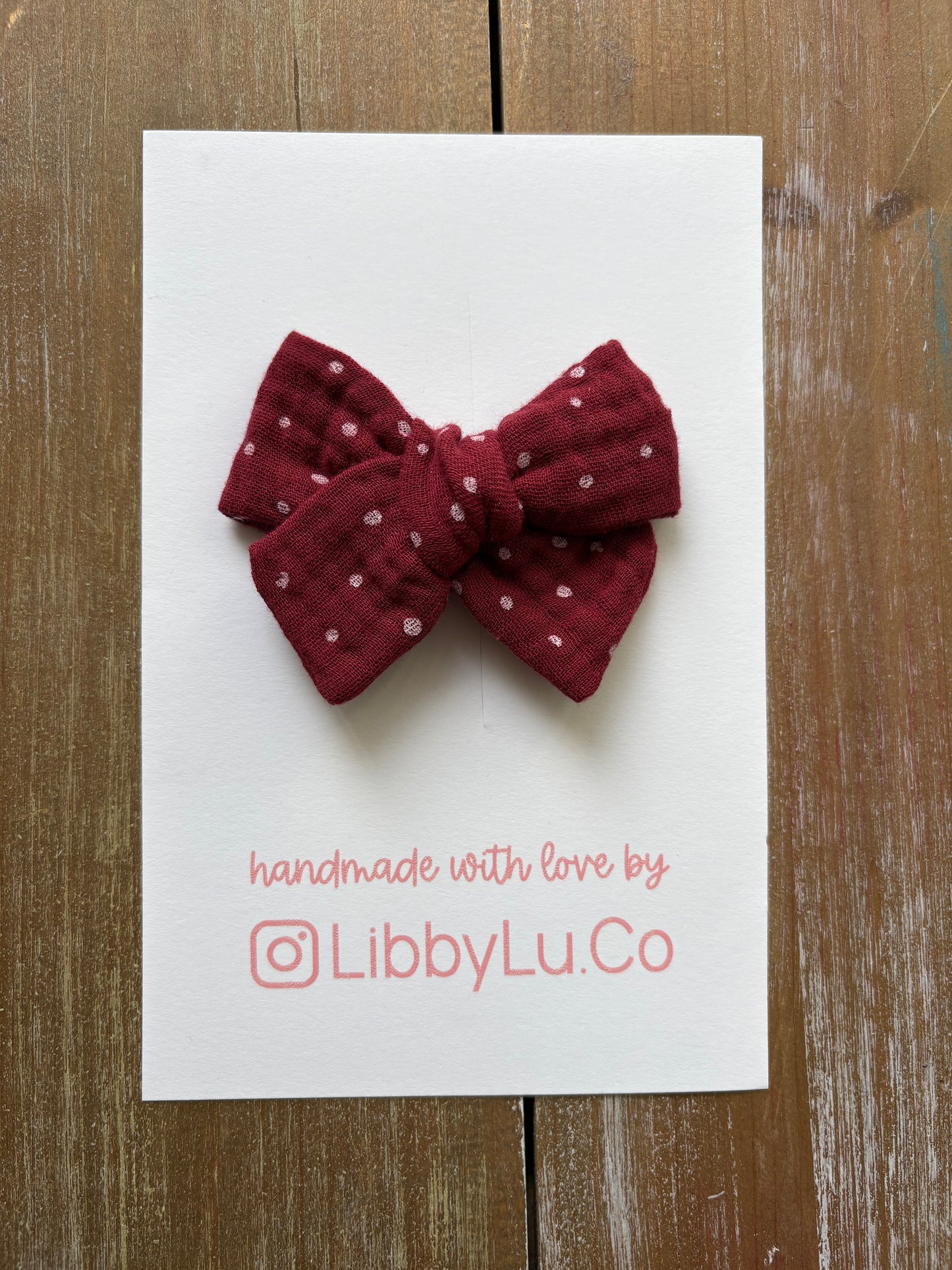 Burgundy Polka Dots