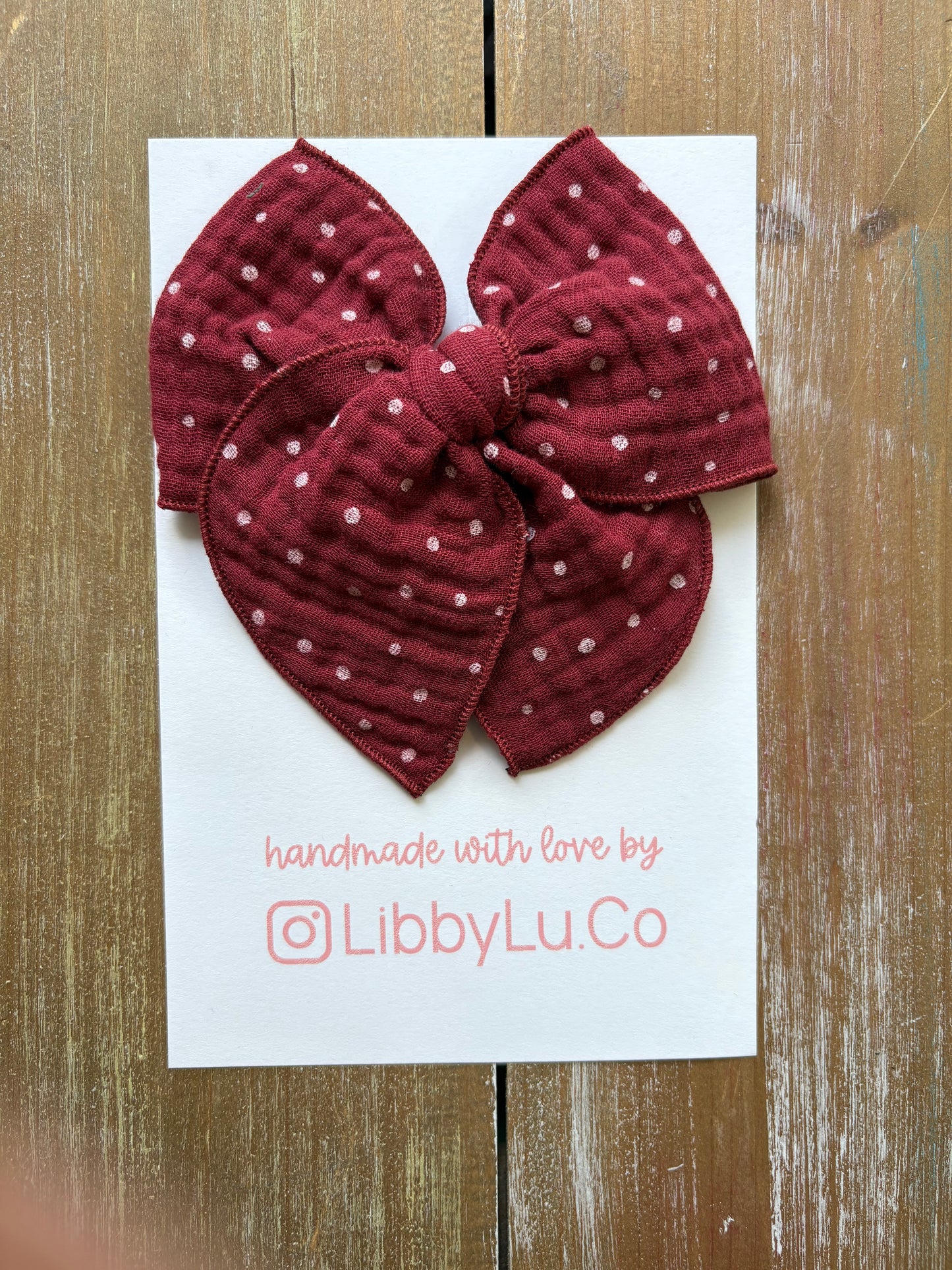 Burgundy Polka Dots