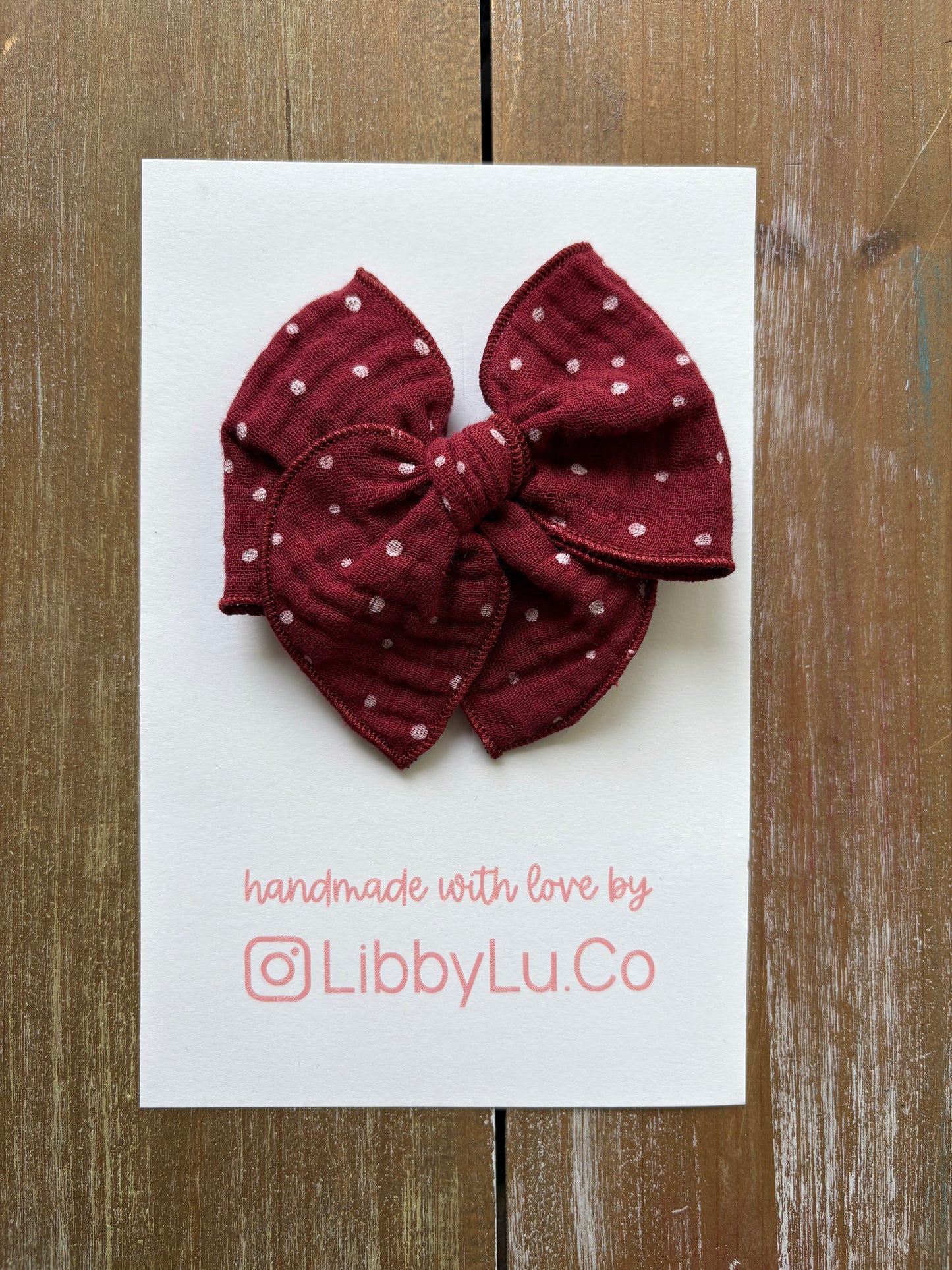 Burgundy Polka Dots
