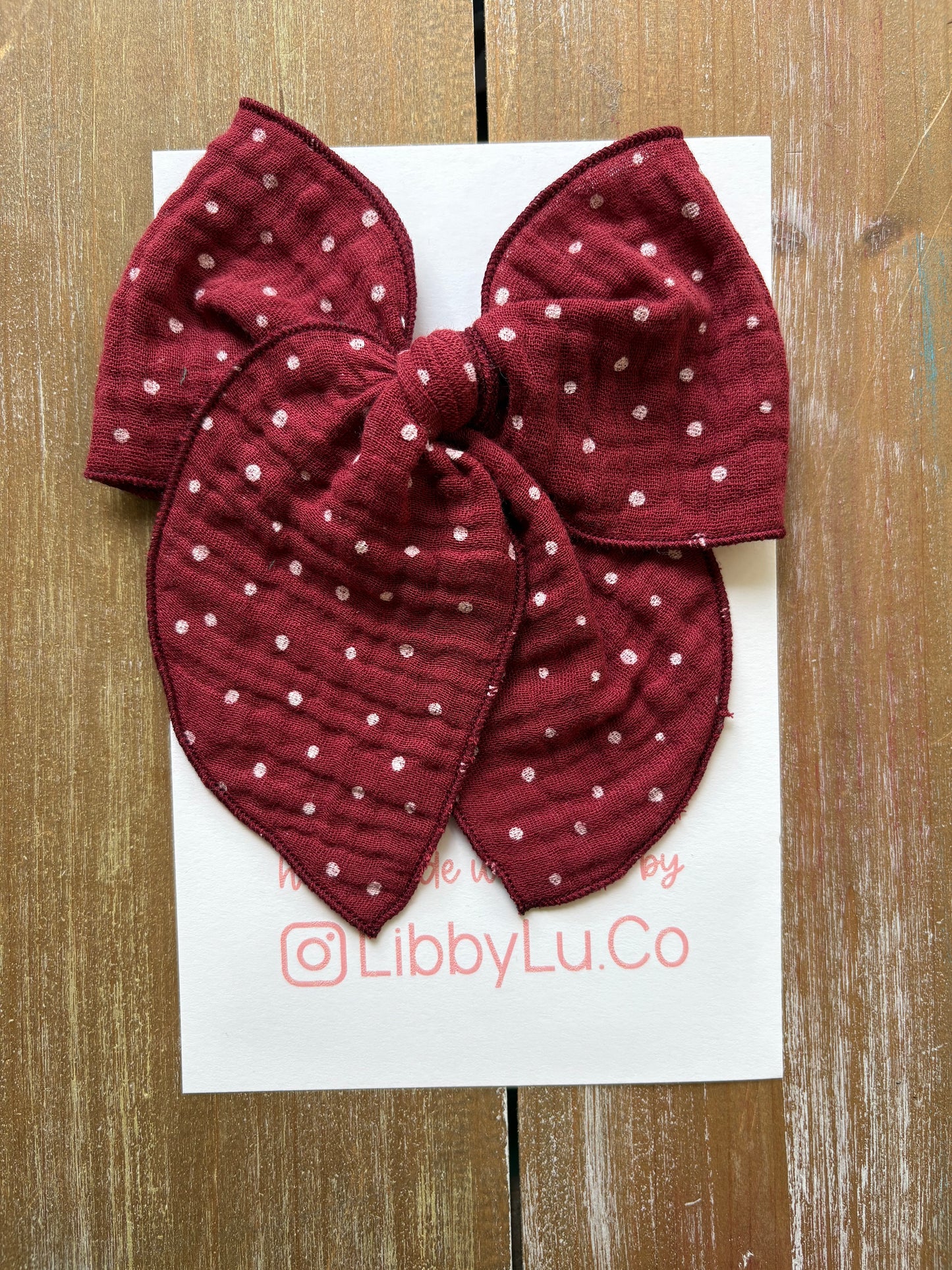 Burgundy Polka Dots