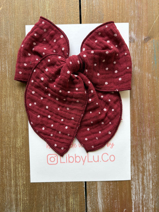 Burgundy Polka Dots