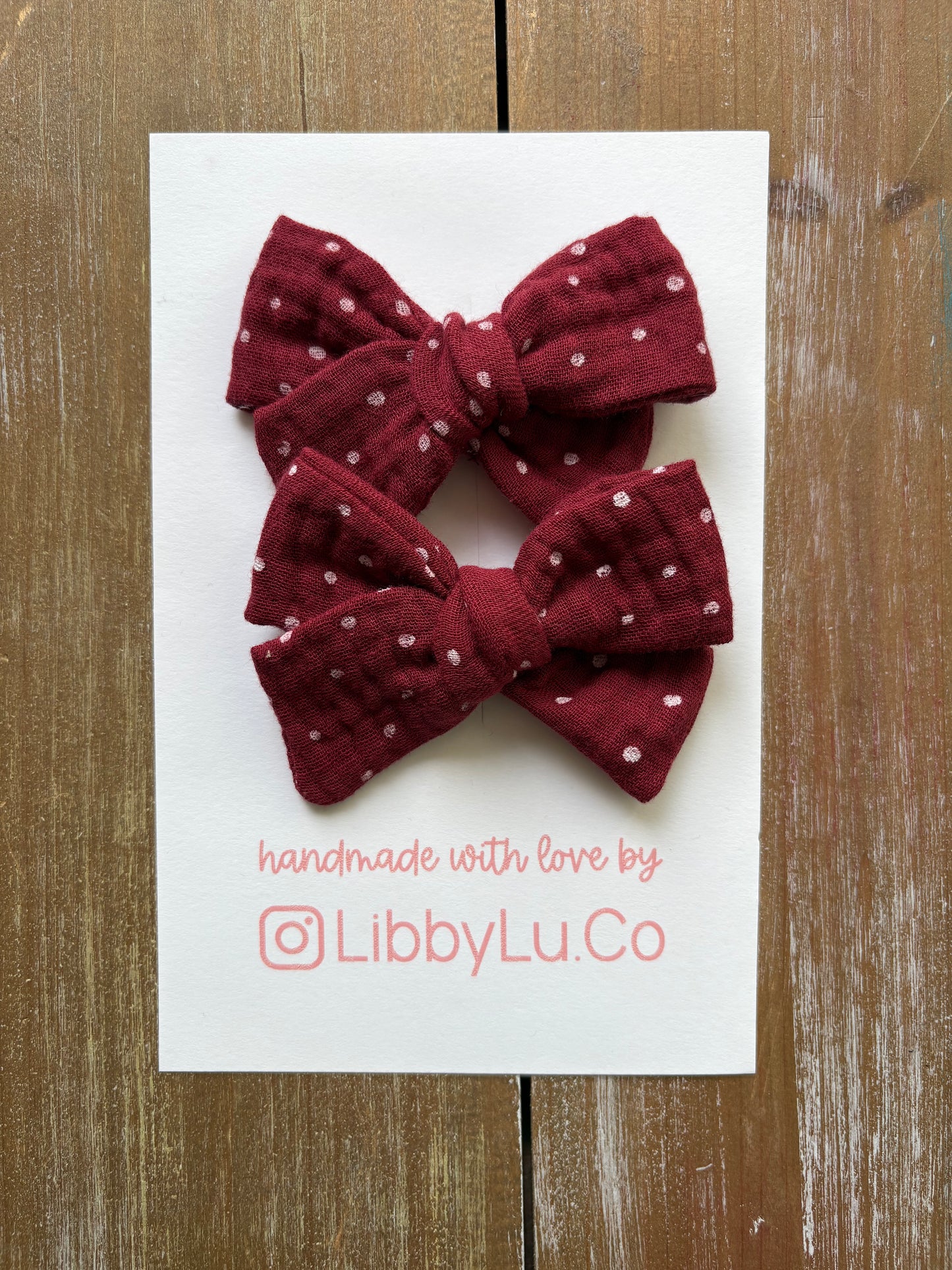 Burgundy Polka Dots