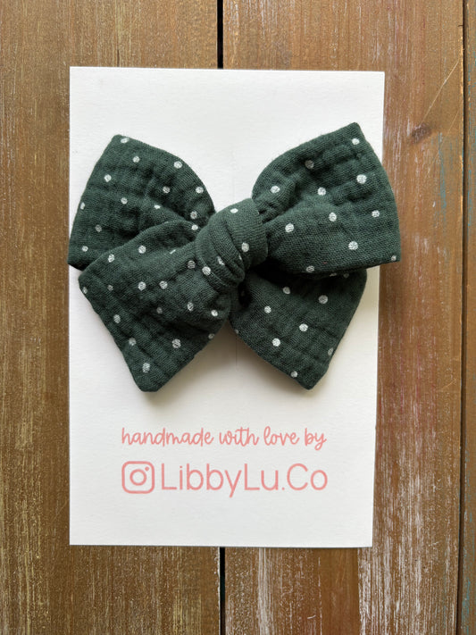 Hunter Green Polka Dots