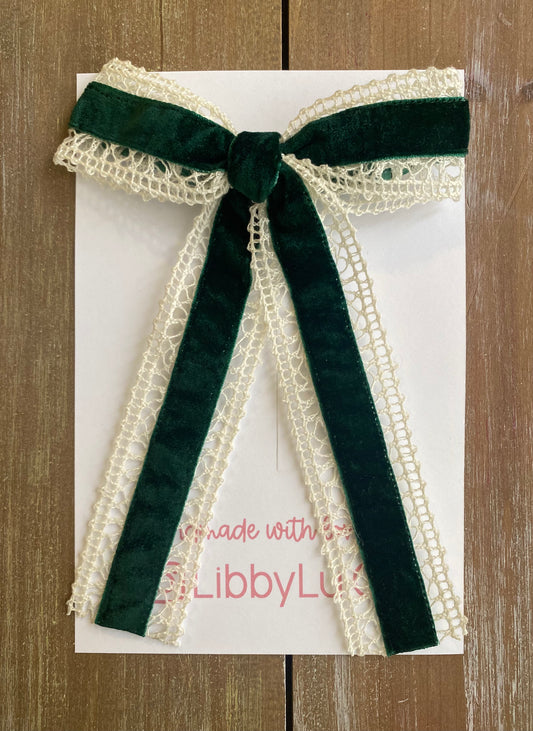Deep Green Velvet & Lace