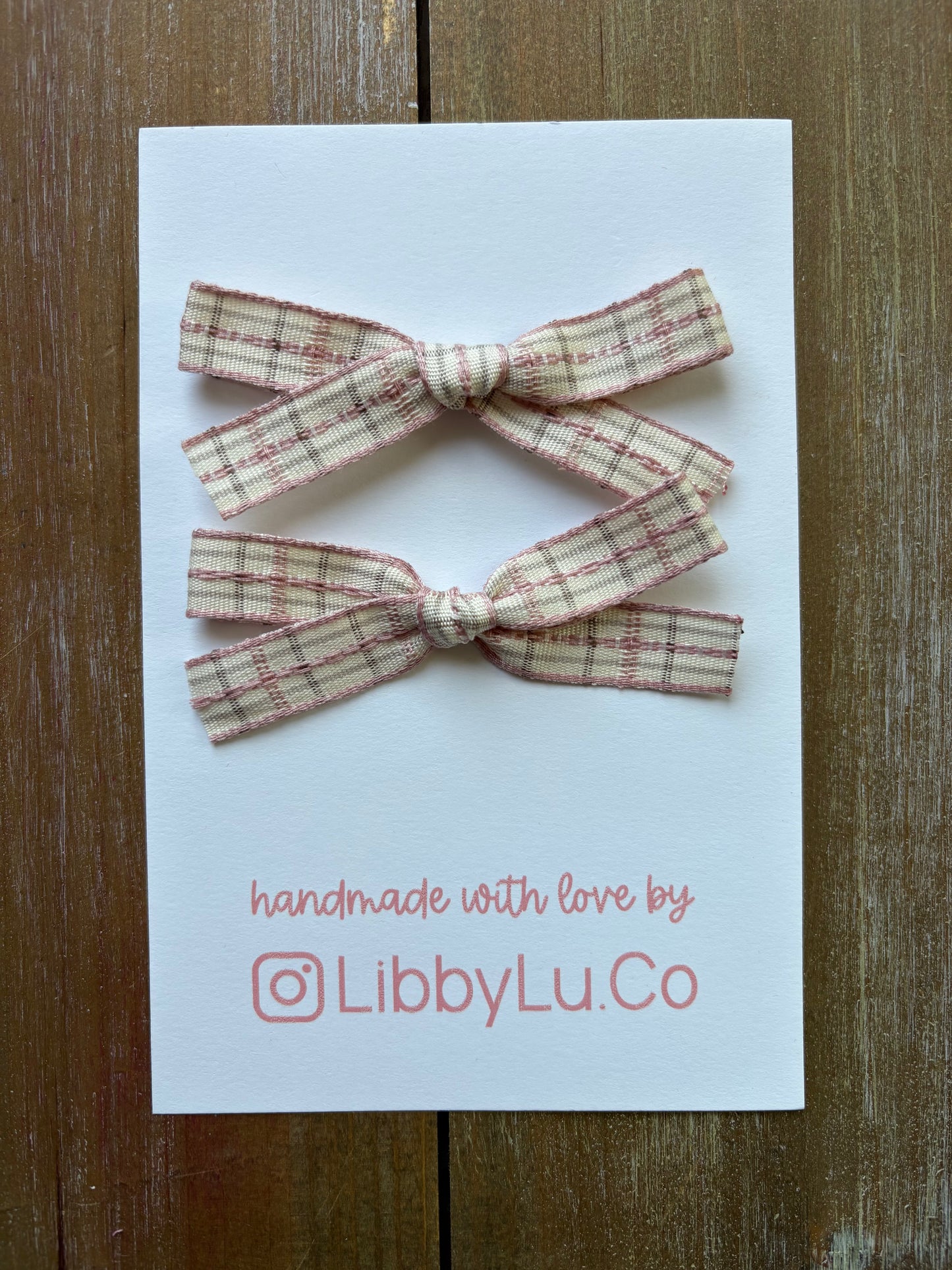 Pale Pink and Beige Plaid
