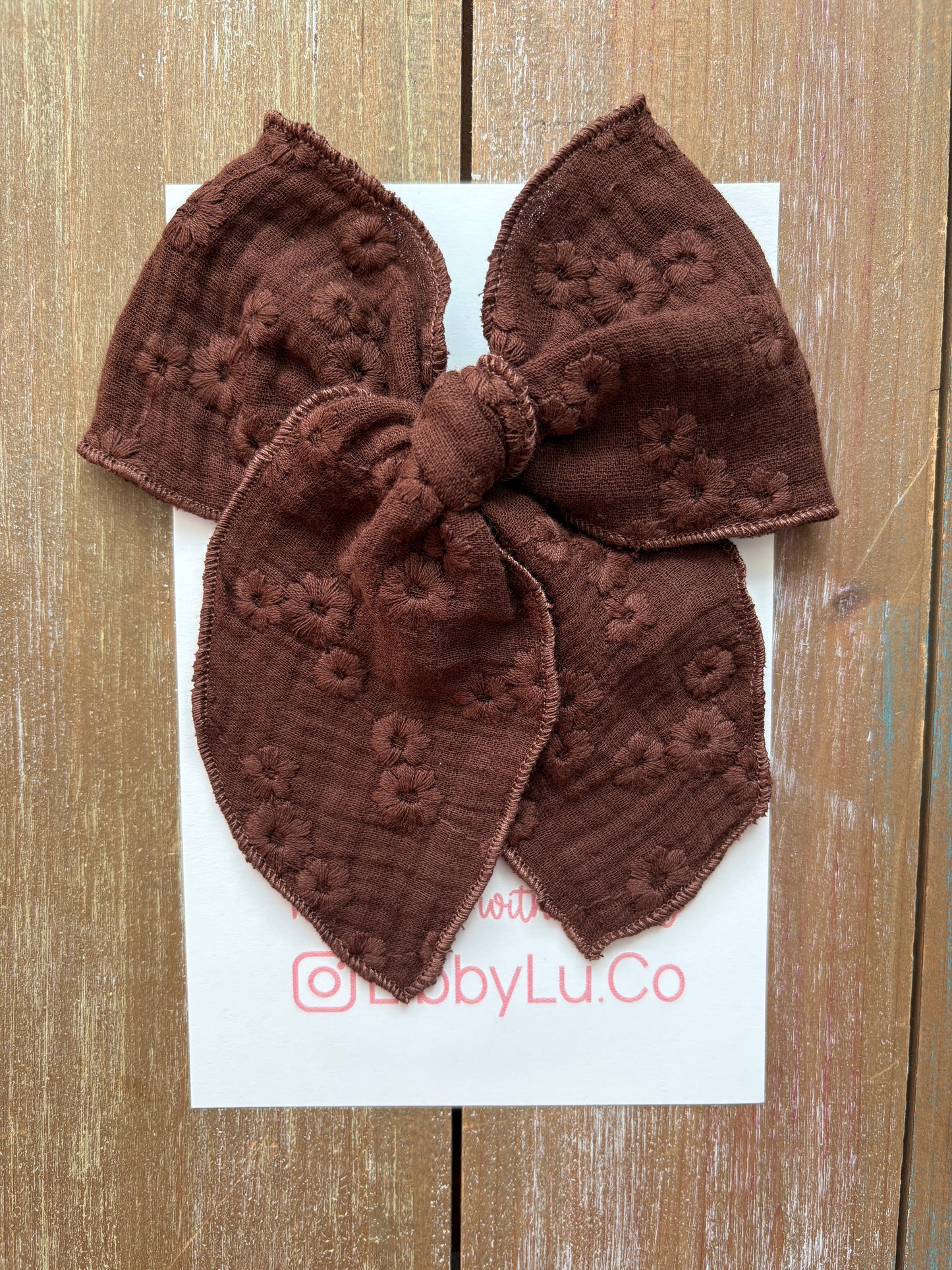 Chocolate Embroidered