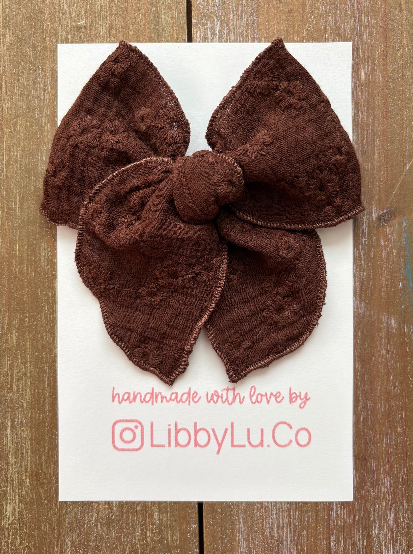 Chocolate Embroidered
