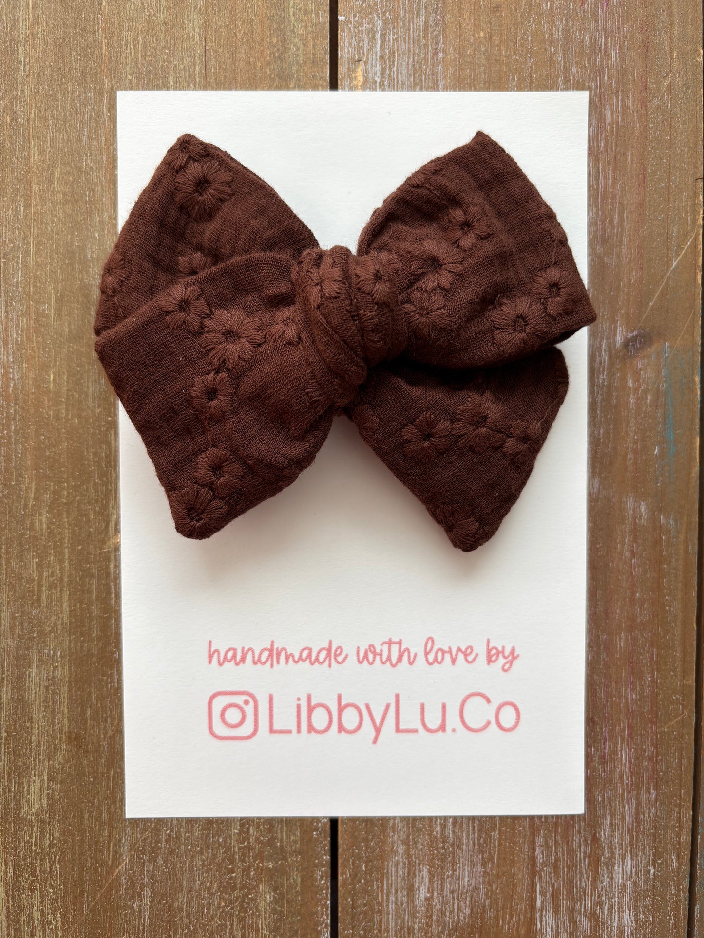 Chocolate Embroidered