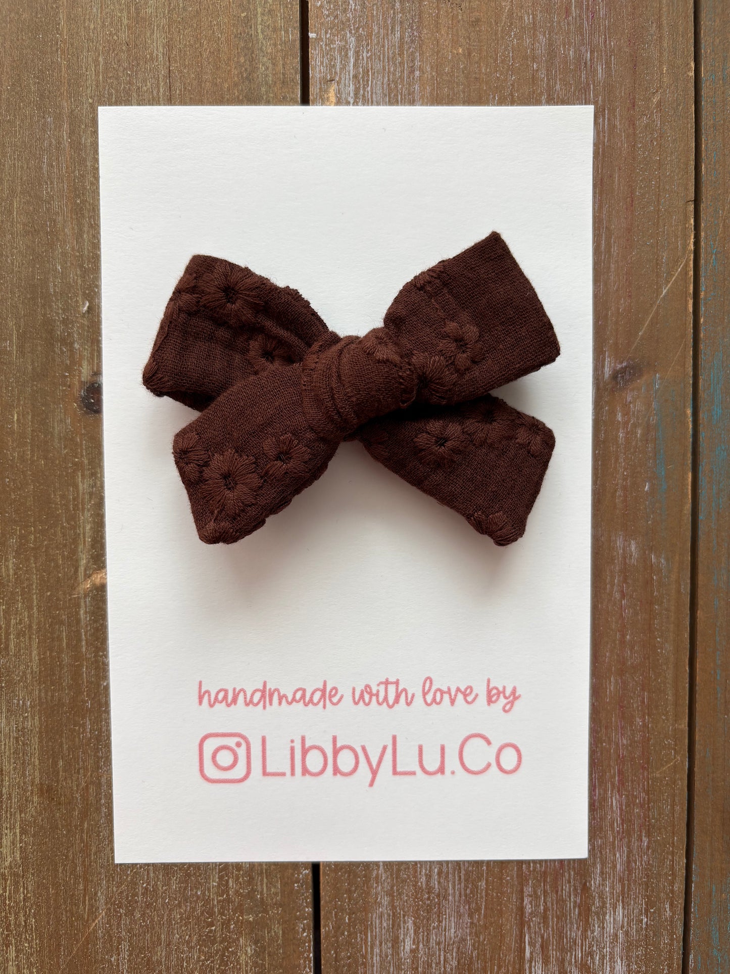 Chocolate Embroidered